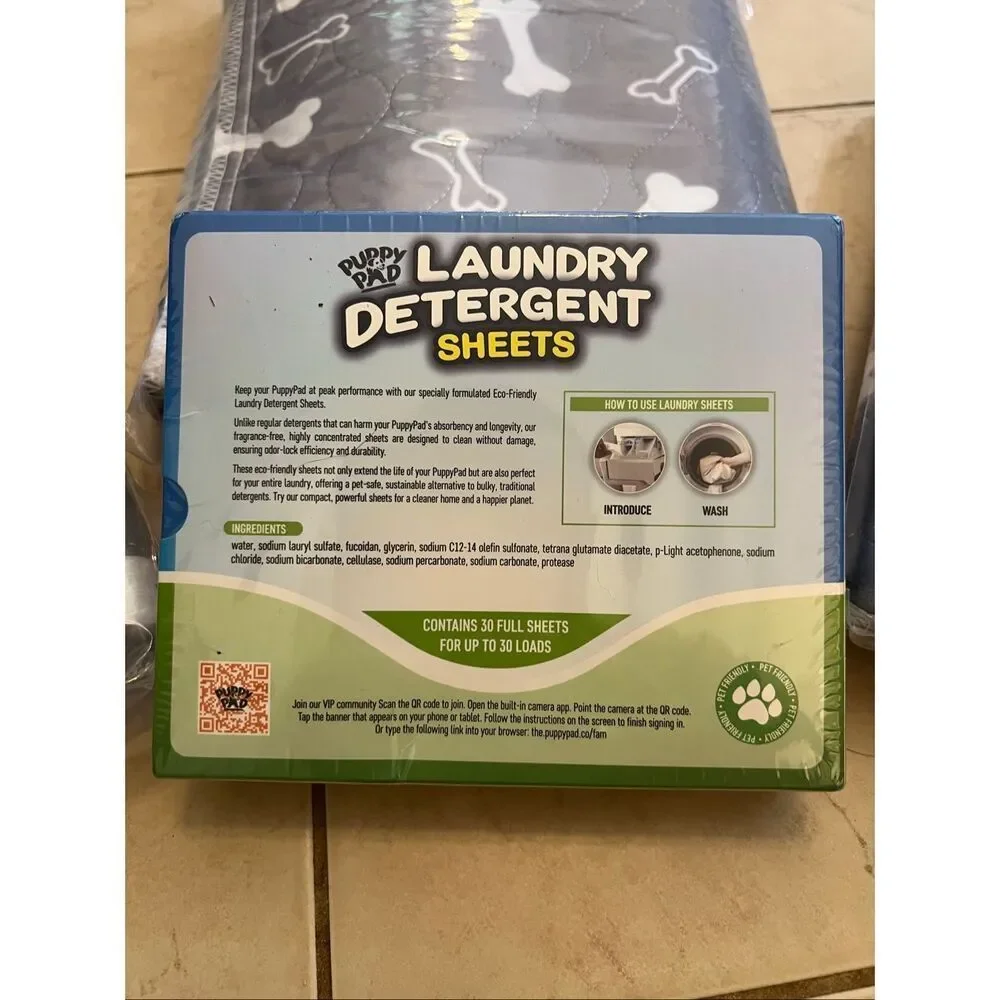 New! Reusable XL Puppy Pad 3 Pack Washable Dog Mats with Pet Laundry Sheets